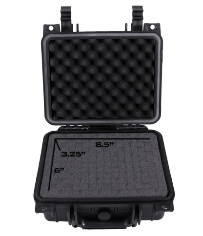 11" Waterproof Hard Travel Case - Crushproof Protection with Customizable Foam, Padlock Rings & Pressure Valve Technology