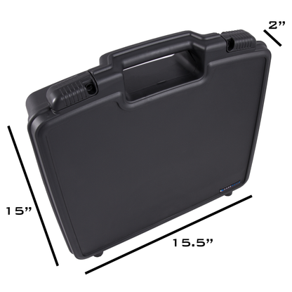 15.5" Hard Travel Case with Padlock Rings and Customizable Foam - Fits Accessories up to 13.25" x 10.5" x 2"