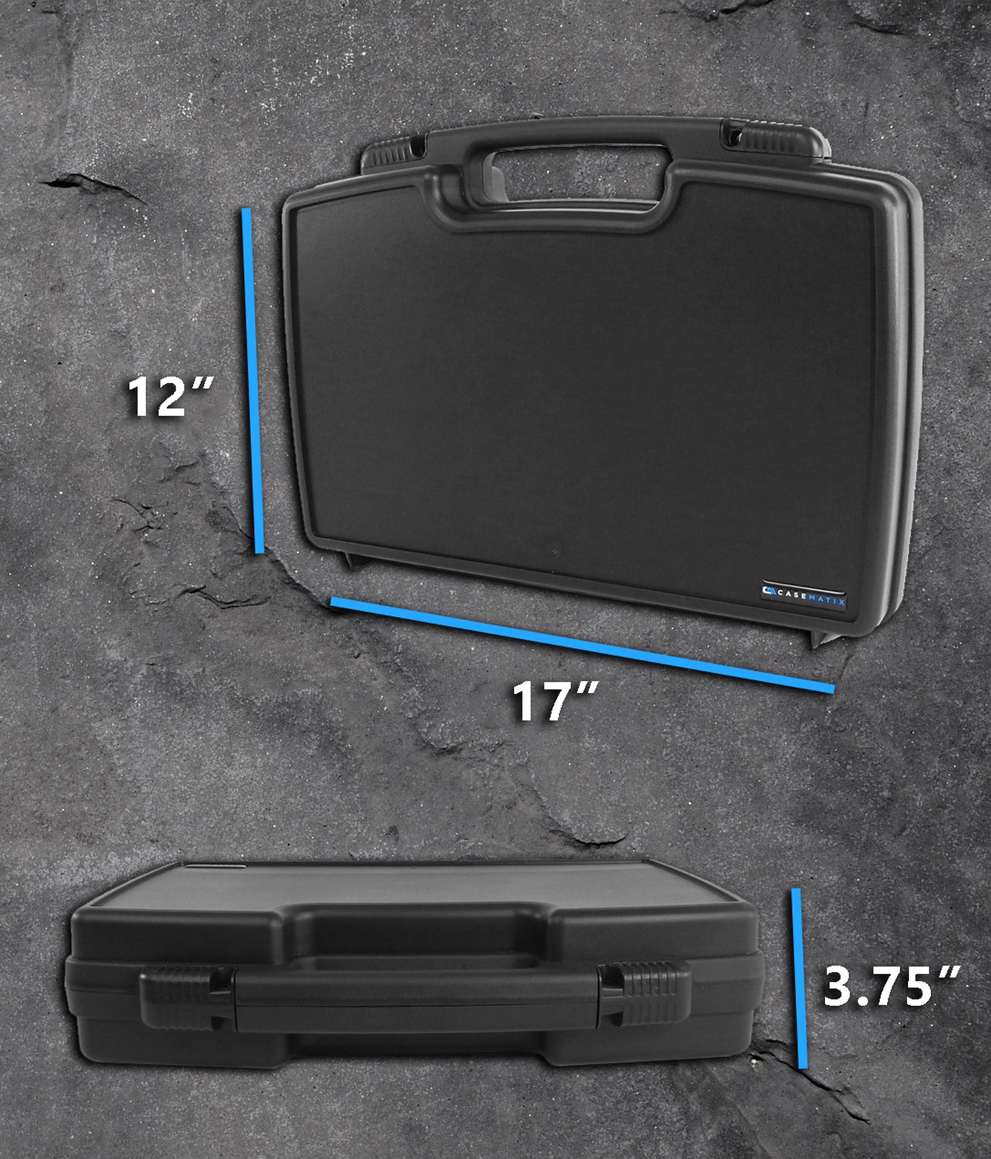 17" Hard Travel Case with Padlock Rings and Customizable Foam - Fits Accessories up to 14.5" x 7.5" x 2.75"
