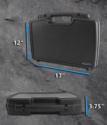 17" Hard Travel Case with Padlock Rings and Customizable Foam - Fits Accessories up to 14.5" x 7.5" x 2.75"