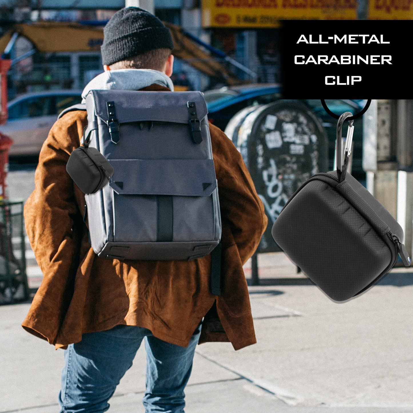 4.75" Hard Shell EVA Travel Case with Wrist Strap - Fits Accessories up to 3.75" x 2.75" x 2.5"